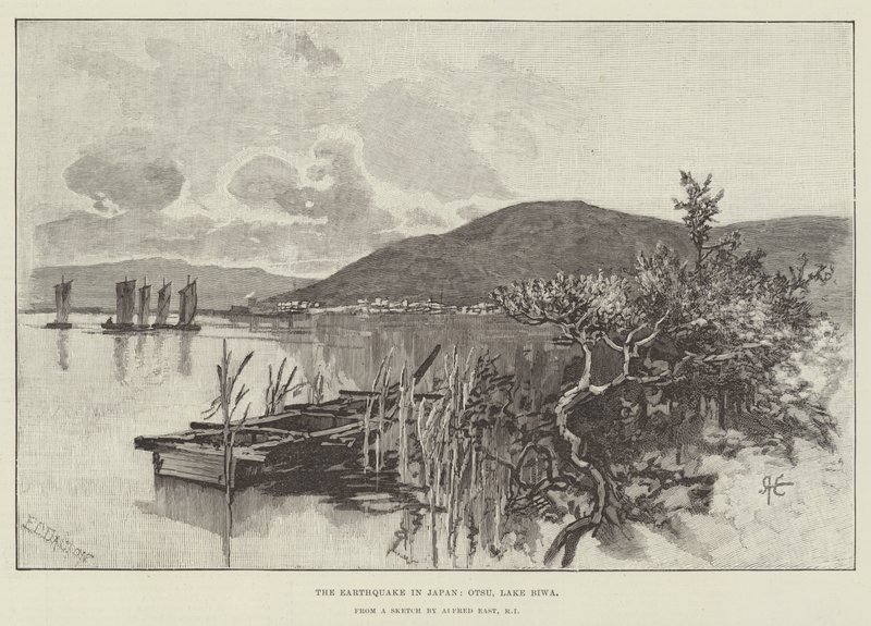 Das Erdbeben in Japan, Otsu, Biwa-See von Alfred East