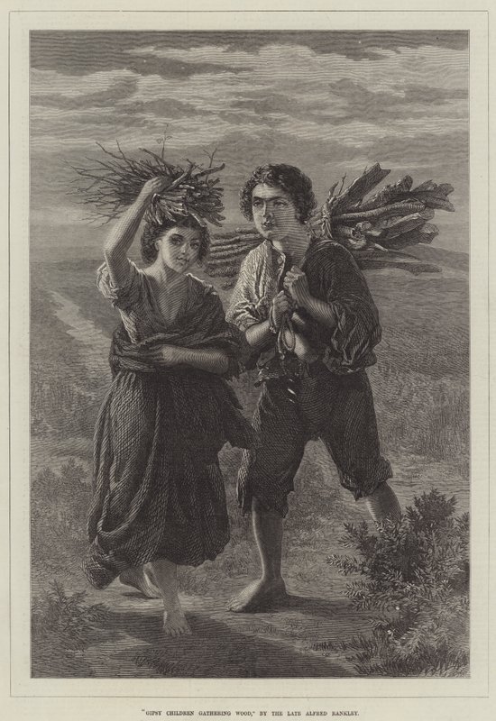 Zigeunerkinder sammeln Holz von Alfred Rankley