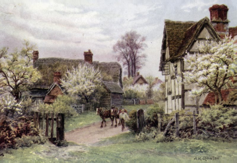 Bauernhaus, Welford-on-Avon, Gloucester von Alfred Robert Quinton