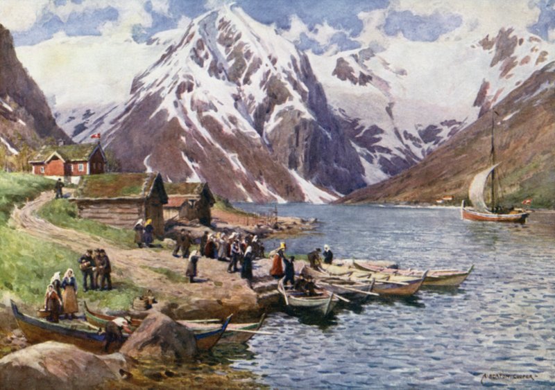 Esefjord, eine Hochzeitsgesellschaft von Alfred Heaton Cooper