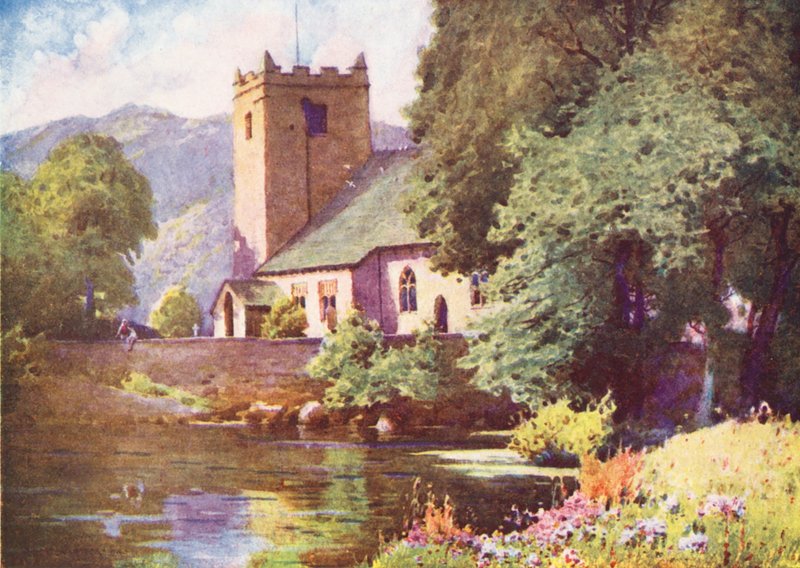 Lake District: Grasmere Kirche von Alfred Heaton Cooper