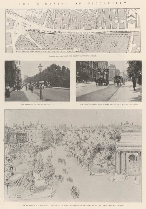 Die Verbreiterung der Piccadilly von Alfred Hugh Fisher