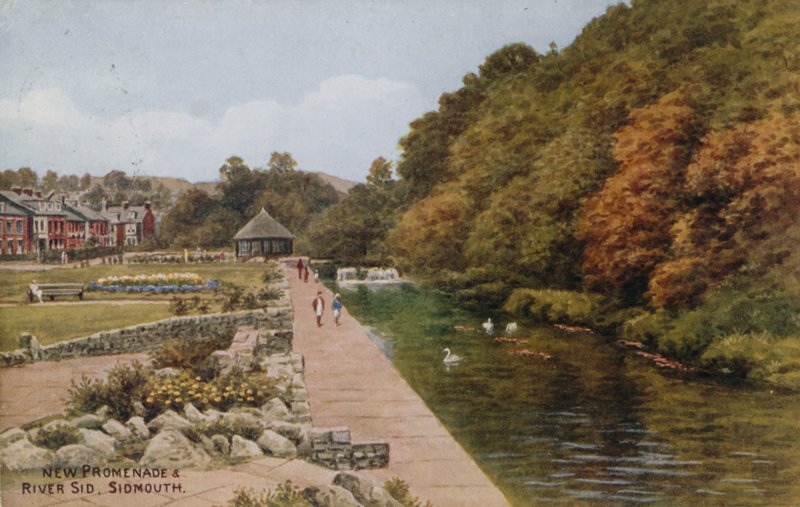 Neue Promenade und Fluss Sid, Sidmouth von Alfred Robert Quinton
