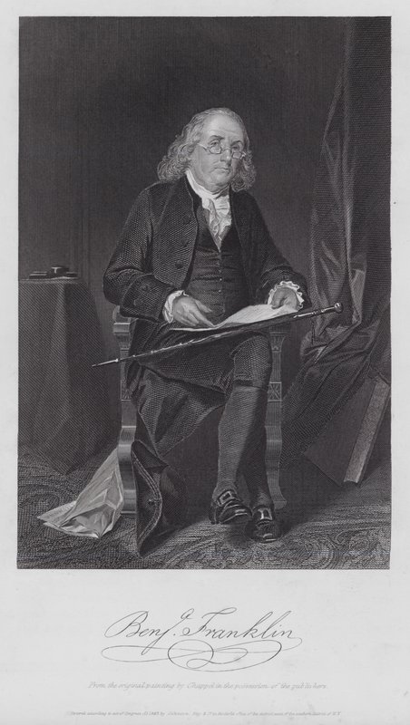 Benjamin Franklin (Stich) von Alonzo (after) Chappel