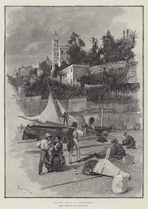 Am Strand von Bordighera von Amedee Forestier