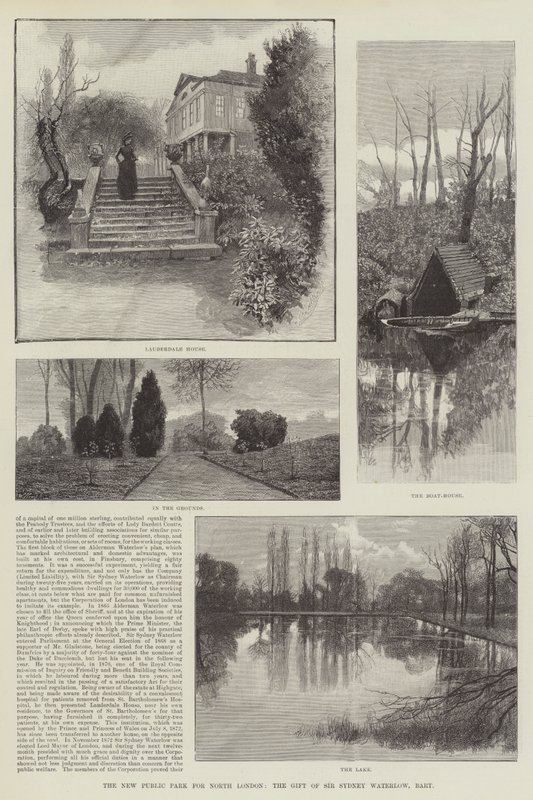 Der neue öffentliche Park für Nord-London, das Geschenk von Sir Sydney Waterlow, Baronet von Amedee Forestier