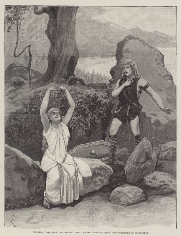 Wagners Siegfried, in der Royal Italian Opera, Covent Garden, das Erwachen von Brunnhilde von Amedee Forestier