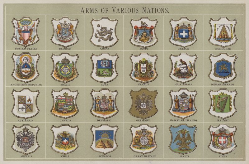 Wappen verschiedener Nationen von American School