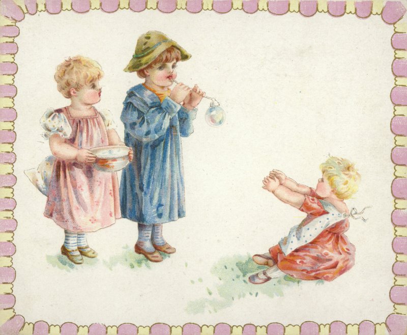 Kinder machen Seifenblasen von American School