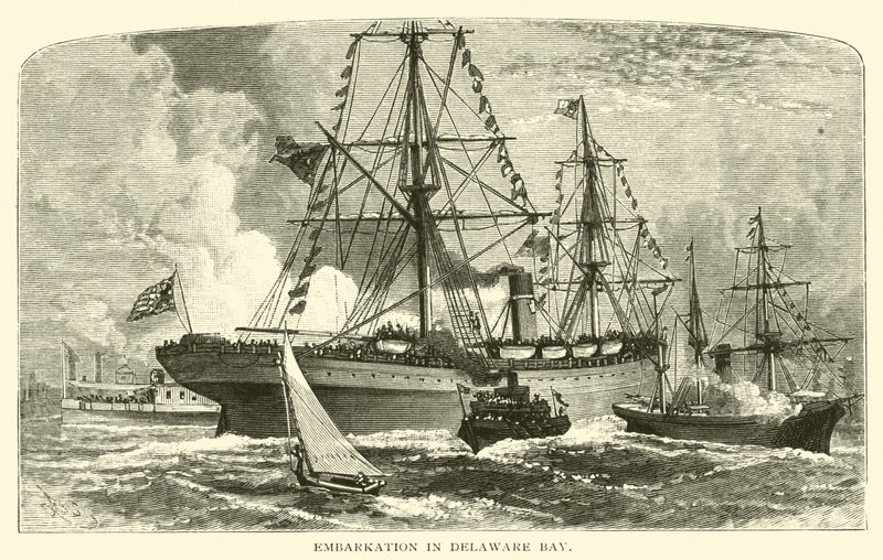 Einschiffung in der Delaware-Bucht von American School