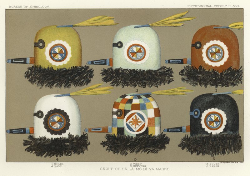 Gruppe von Sa-La-Mo-Bi-Ya-Masken von American School