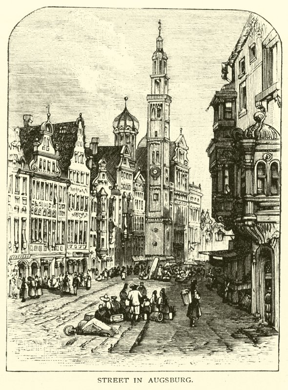 Straße in Augsburg von American School