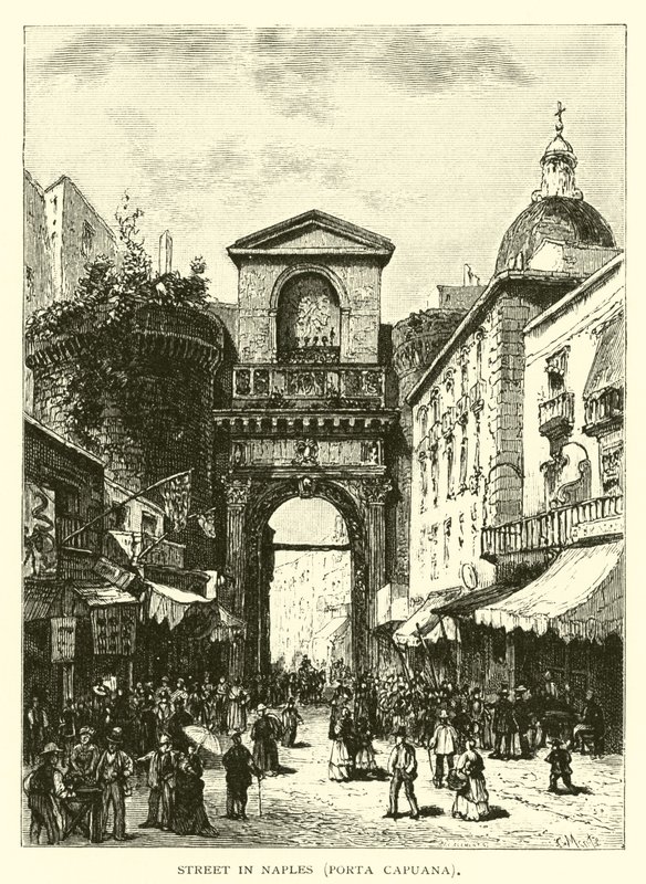Straße in Neapel, Porta Capuana von American School