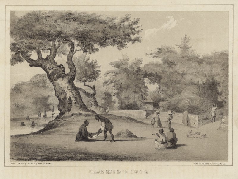 Dorf in der Nähe von Napha, Lew Chew (Ryukyu-Inseln) von American School