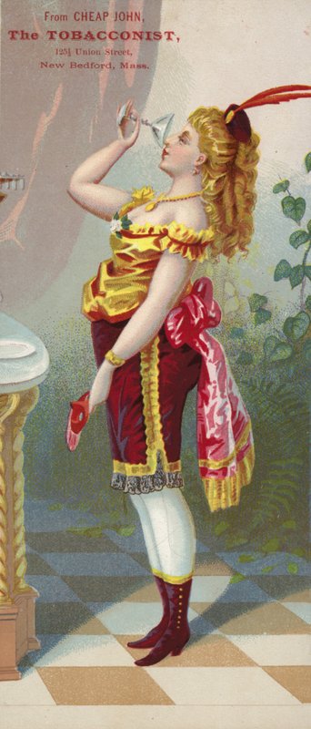 Frau trinkt von American School