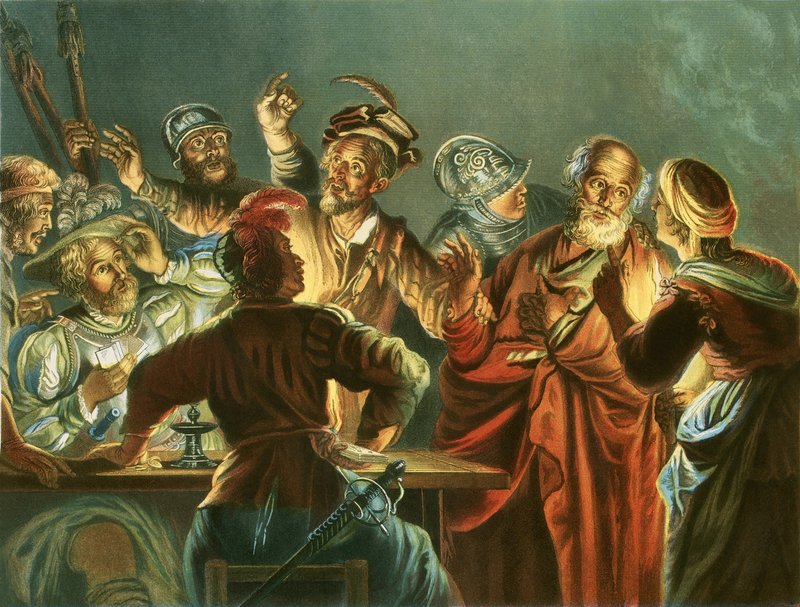 Petrus verleugnet Christus von Andreas Cellarius