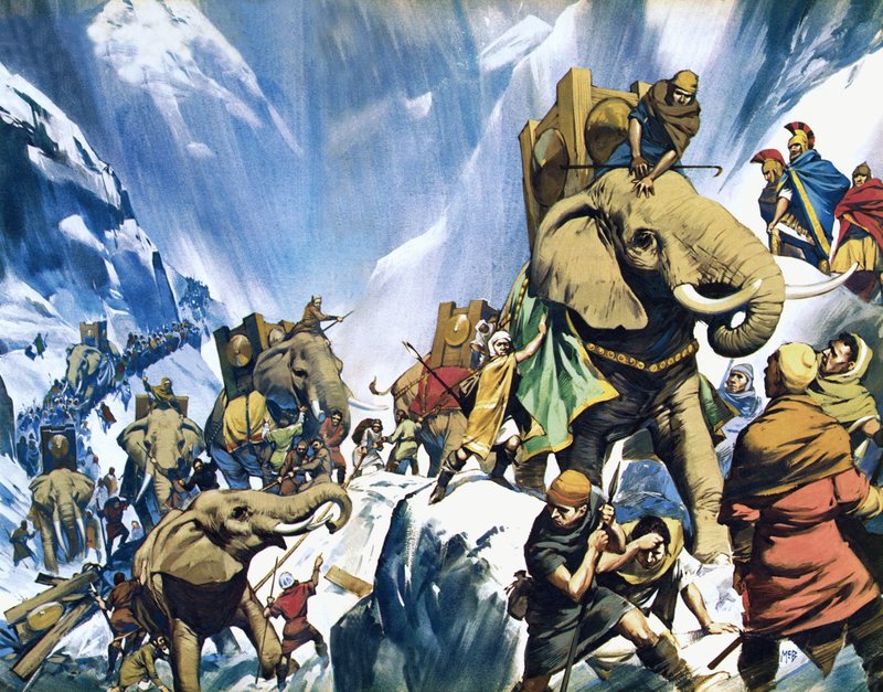 Hannibal überquert die Alpen von Angus McBride