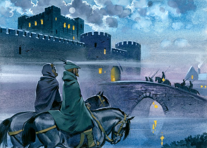 Robin Hood vor der Burg Nottingham von Angus McBride