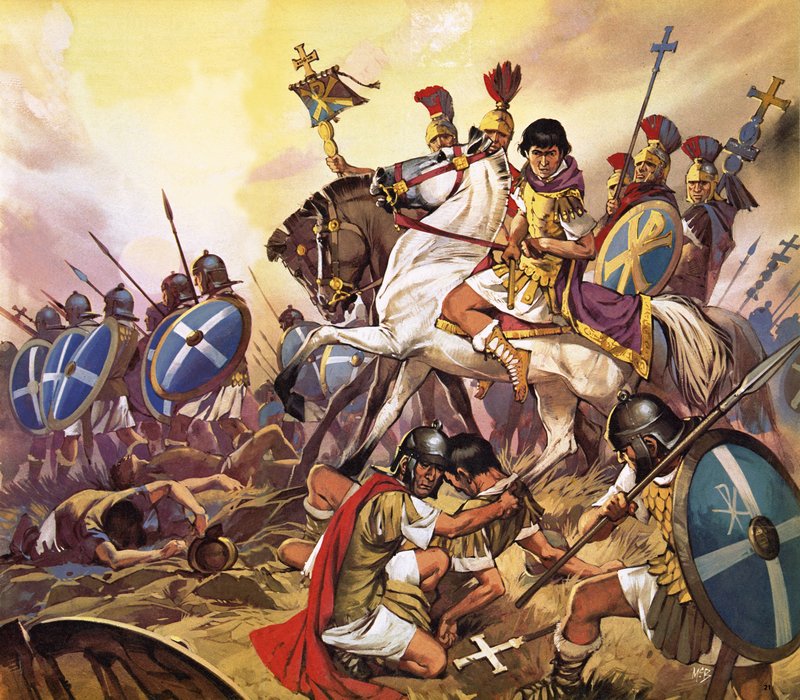 Der Kaiser Konstantin in der Schlacht von Angus McBride