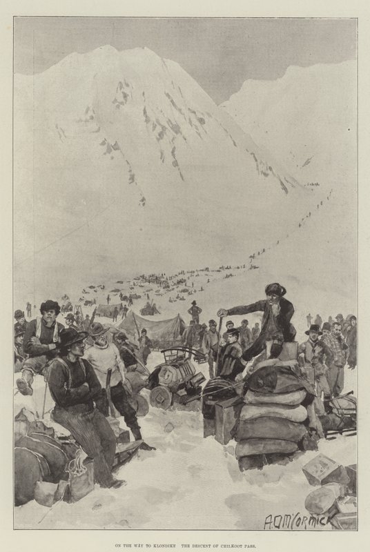 Auf dem Weg nach Klondike, der Abstieg des Chilkoot-Passes von Arthur David McCormick