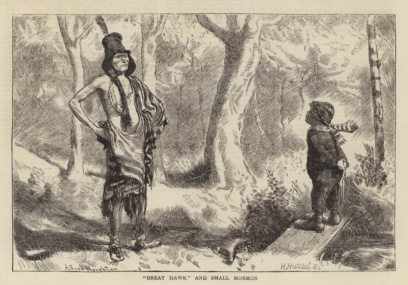 Großer Falke und kleiner Mormon von Arthur Boyd Houghton
