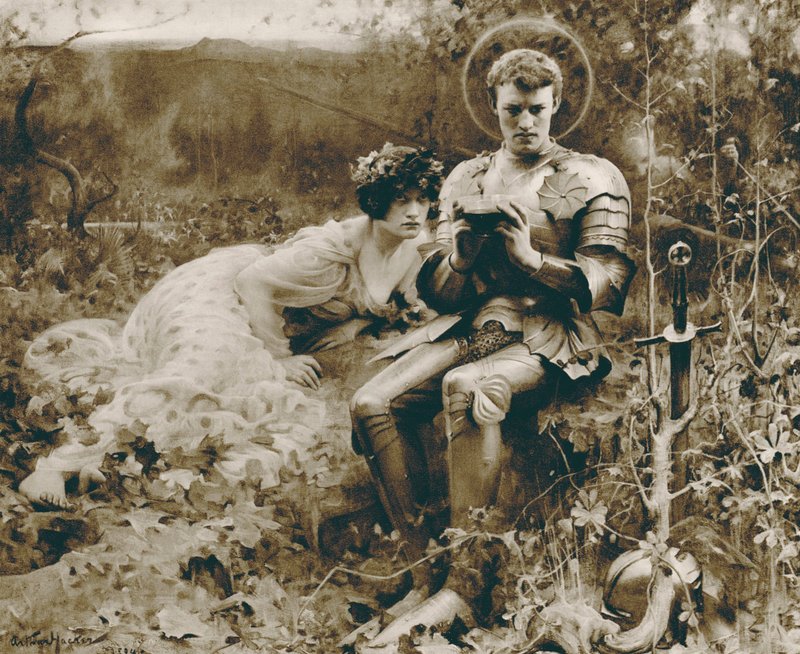 Die Versuchung von Sir Percival von Arthur Hacker