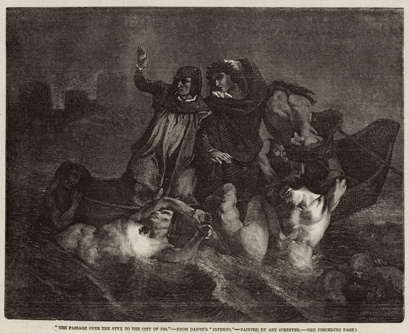 Die Überfahrt über den Styx zur Stadt Dis von Ary Scheffer