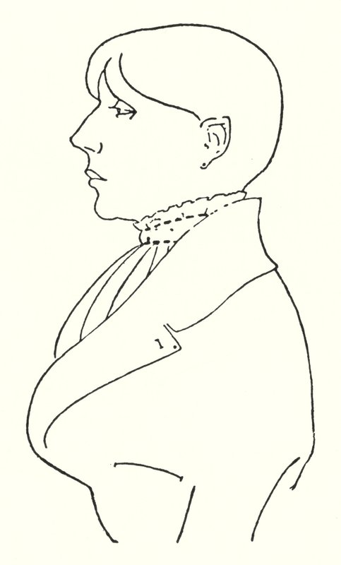 Umrissporträt von sich selbst von Aubrey Beardsley