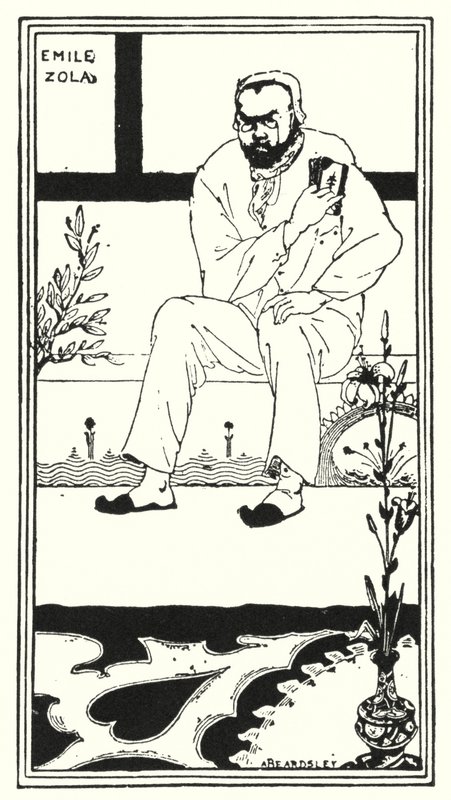 Porträt von Emile Zola (Gravur) von Aubrey (after) Beardsley