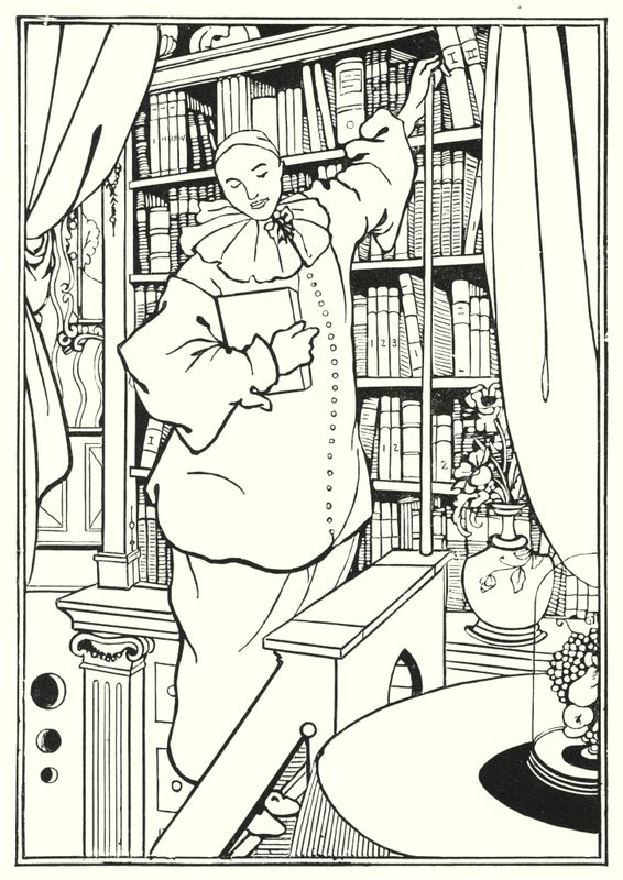 Entwurf für das Titelblatt von "Pierrot" von Aubrey Beardsley
