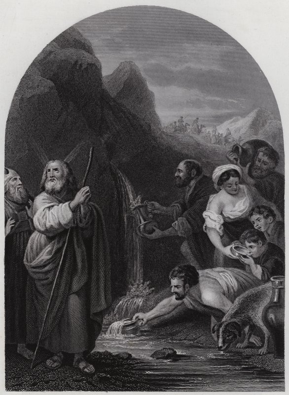 Moses schlägt den Felsen von Bartolome Esteban (after) Murillo
