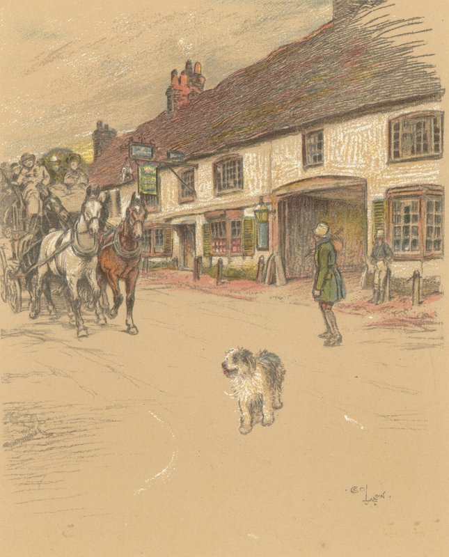 The Angel Inn, Woolhampton von Cecil Charles Windsor Aldin