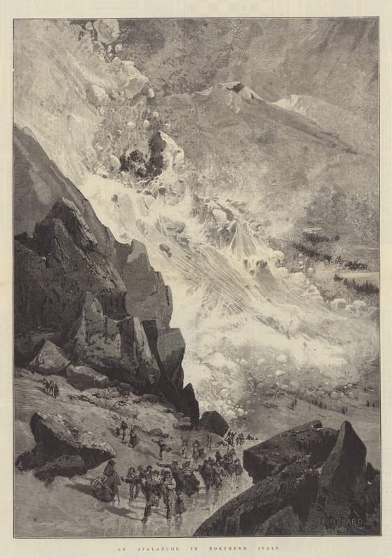 Eine Lawine in Norditalien von Charles Auguste Loye