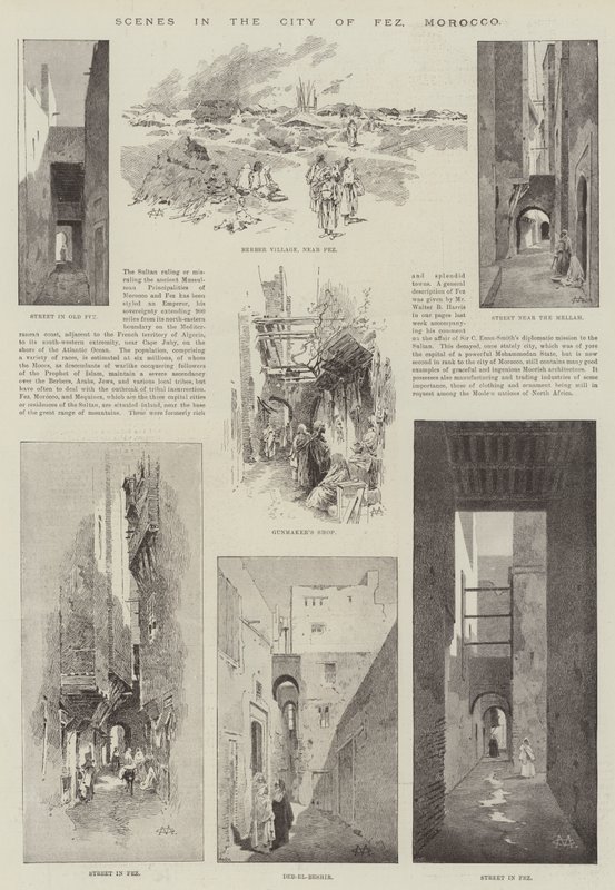 Szenen in der Stadt Fès, Marokko von Charles Auguste Loye