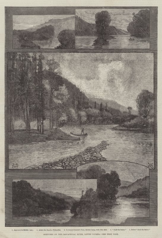 Skizzen am Cascapediac River, Unterkanada von Charles Auguste Loye