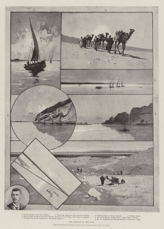 Das Stauwehr des Nils von Charles Auguste Loye