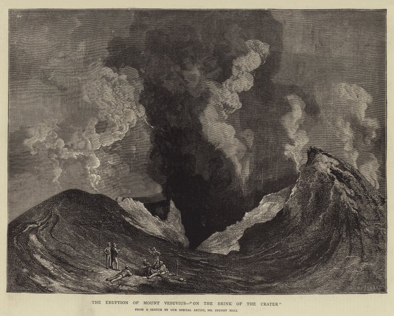 Der Ausbruch des Vesuvs, Am Rand des Kraters von Charles Auguste Loye