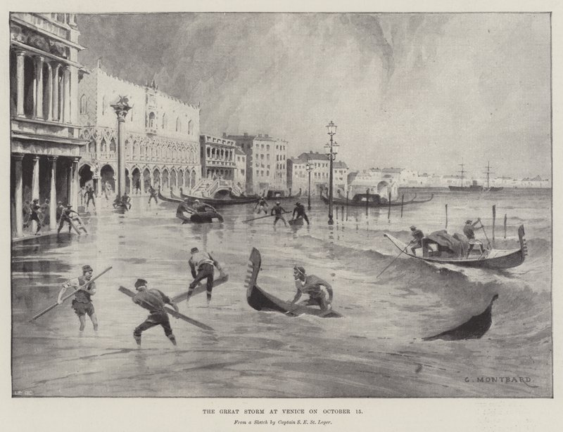 Der große Sturm in Venedig am 15. Oktober von Charles Auguste Loye
