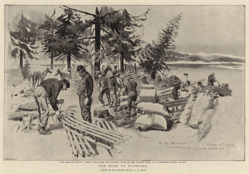 Der Ansturm auf Klondyke von Charles Edwin Fripp