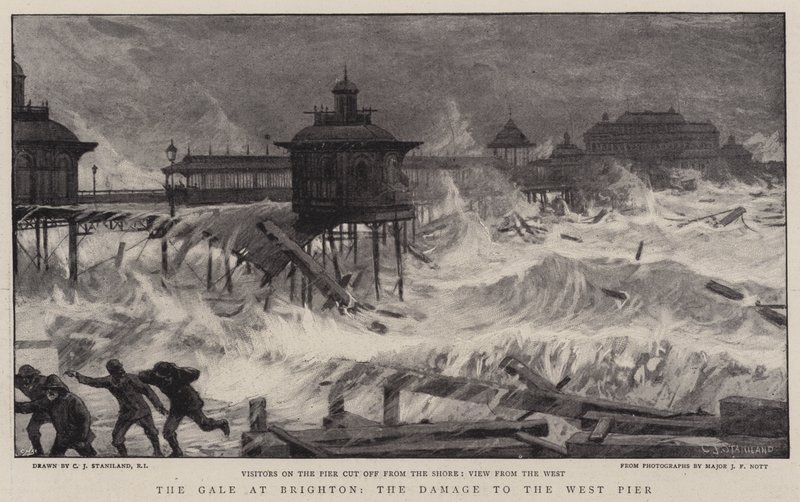 Der Sturm in Brighton, der Schaden am West Pier von Charles J. Staniland