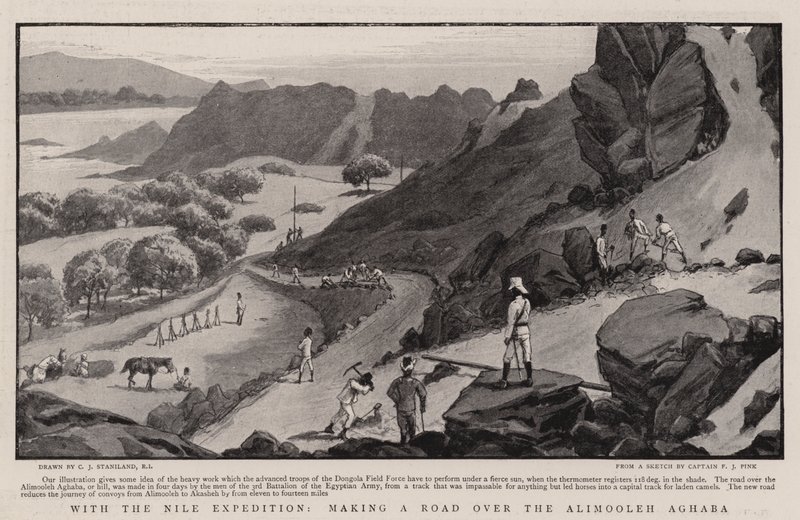 Mit der Nil-Expedition, eine Straße über den Alimooleh Aghaba bauen von Charles J. Staniland