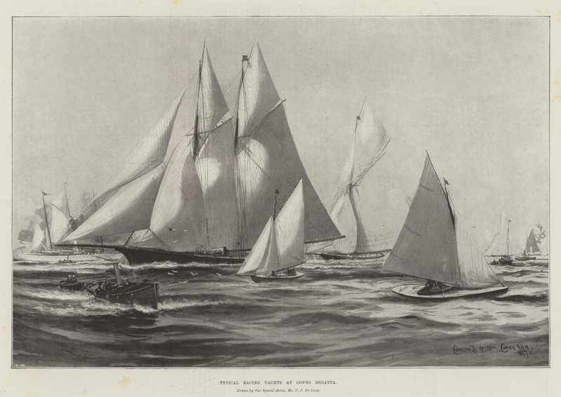 Typische Rennjachten bei der Cowes-Regatta von Charles John de Lacy