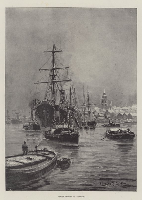 Winterwetter in Gravesend von Charles John de Lacy