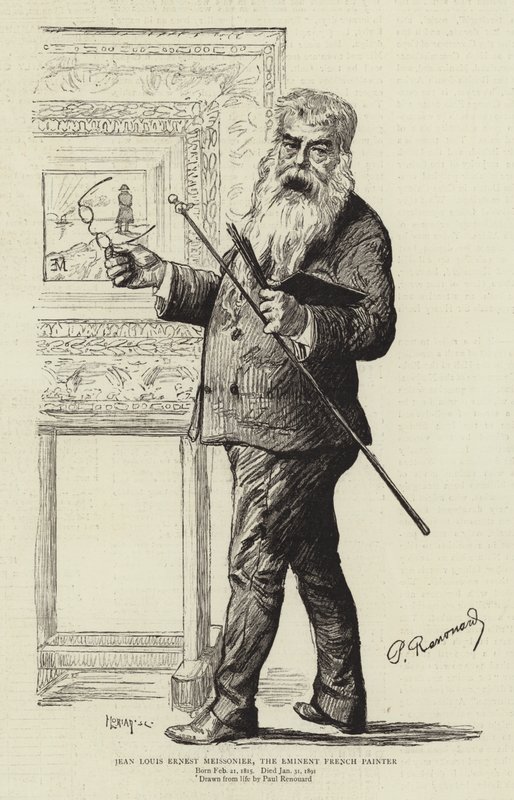 Jean Louis Ernest Meissonier, der bedeutende französische Maler von Charles Paul Renouard