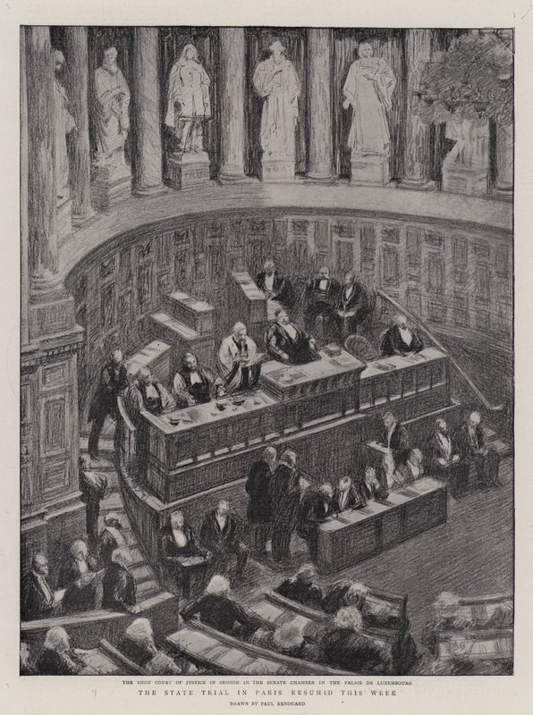 Der Staatsprozess in Paris wurde diese Woche wieder aufgenommen von Charles Paul Renouard