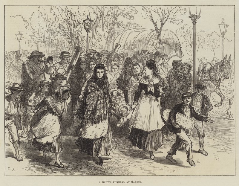 Eine Kinderbeerdigung in Madrid von Sir John Charles Robinson