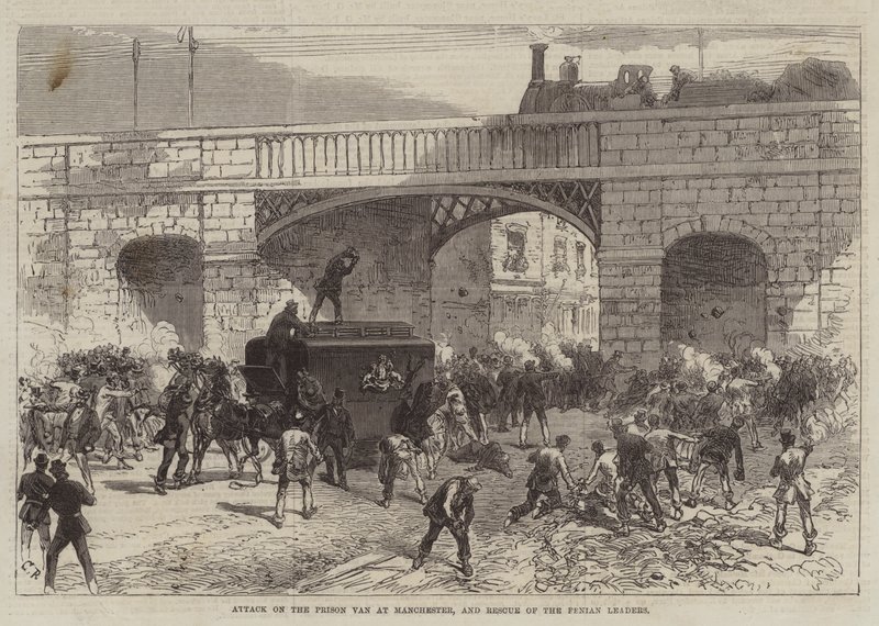Angriff auf den Gefängniswagen in Manchester und Rettung der Fenian-Führer von Sir John Charles Robinson