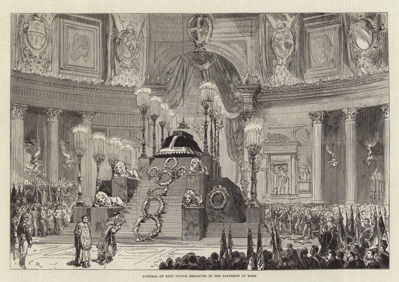 Beerdigung von König Victor Emmanuel im Pantheon in Rom von Sir John Charles Robinson