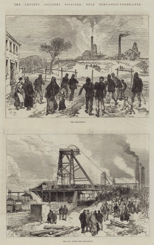 Die Leycett-Kohlengrubenkatastrophe, bei Newcastle-under-Lyne von Sir John Charles Robinson