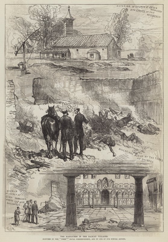 Die Massaker in den Balkan-Dörfern von Sir John Charles Robinson